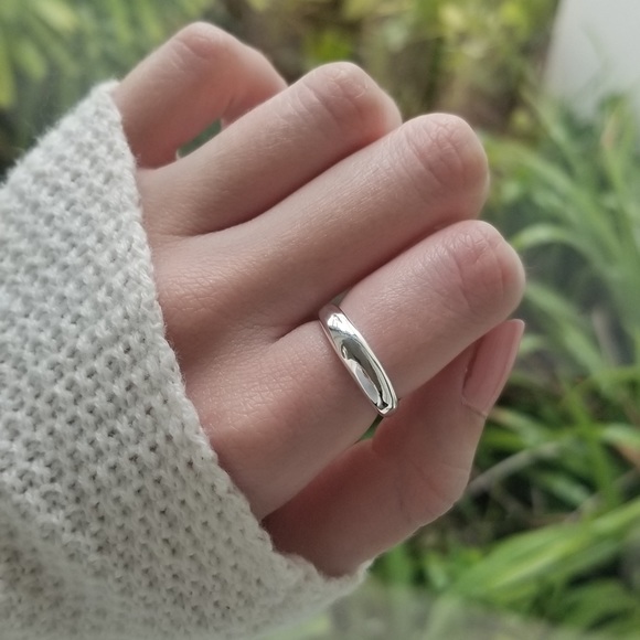 925 Sterling Silver Thin Dome Ring - Picture 2 of 5